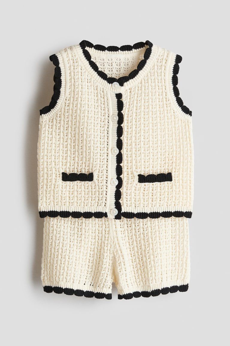 2-Piece Pointelle-Knit Cotton Set