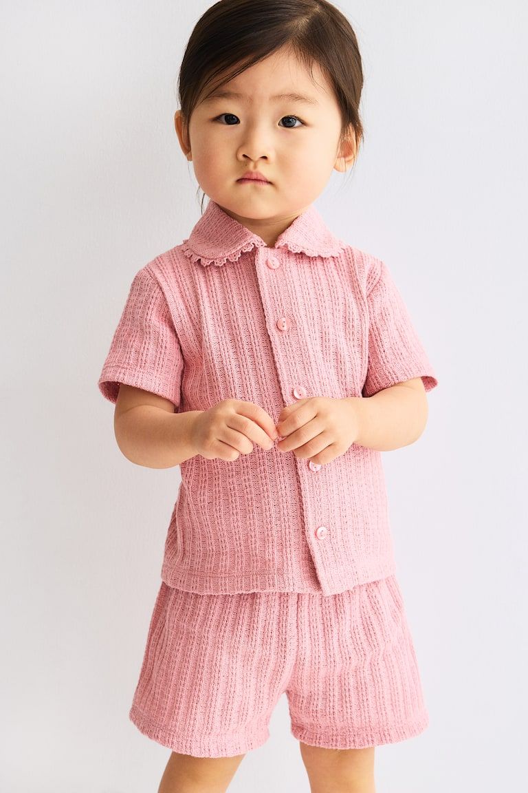 2-Piece Pointelle-Knit Set