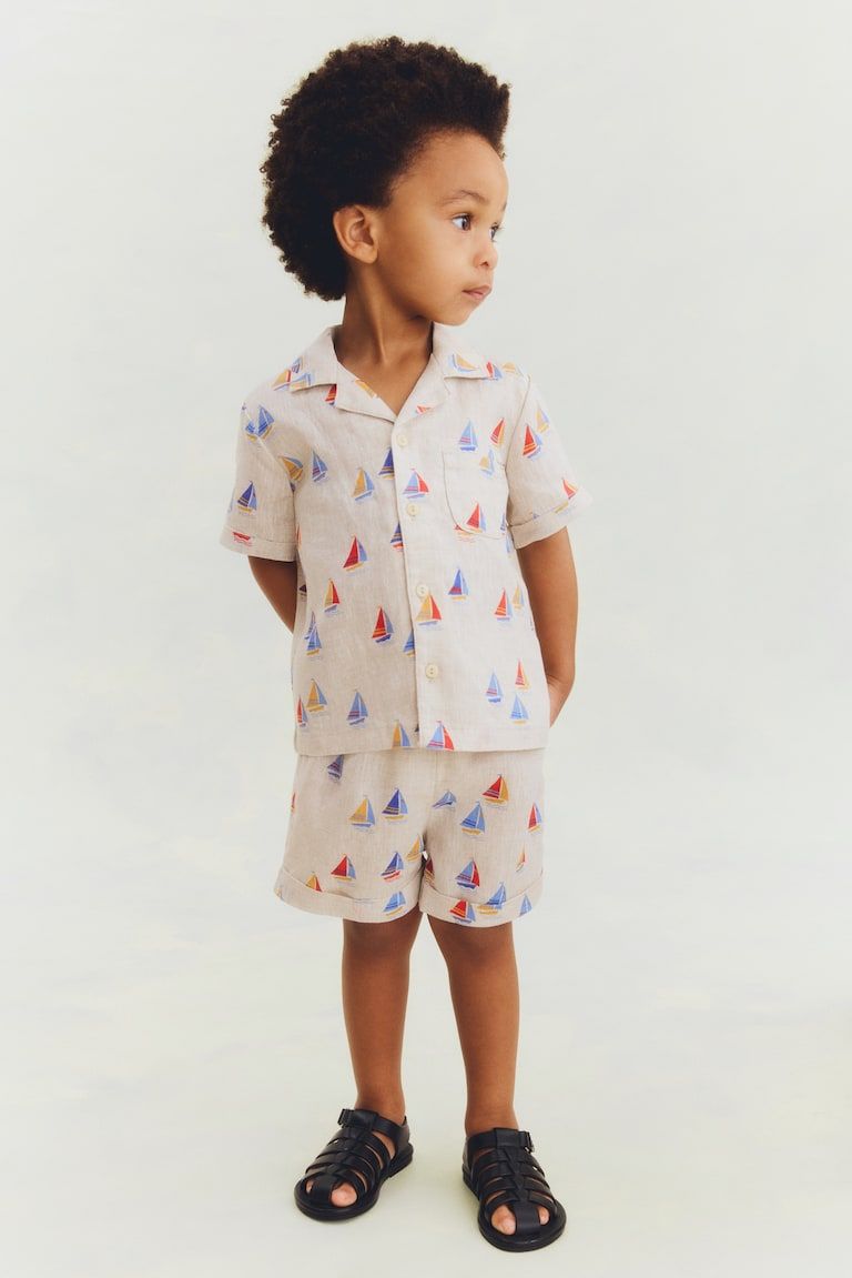 2-Piece Printed Linen Set