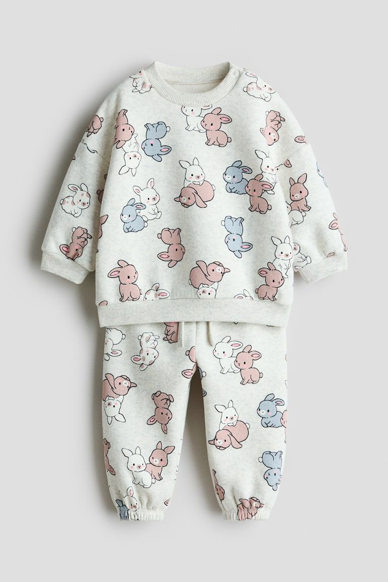 2-Piece Printed Sweatshirt and Joggers Set