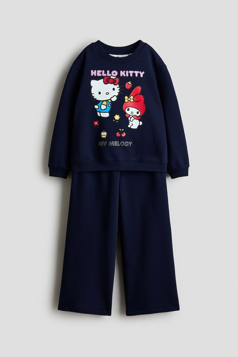 2-Piece Printed Sweatshirt and Joggers Set