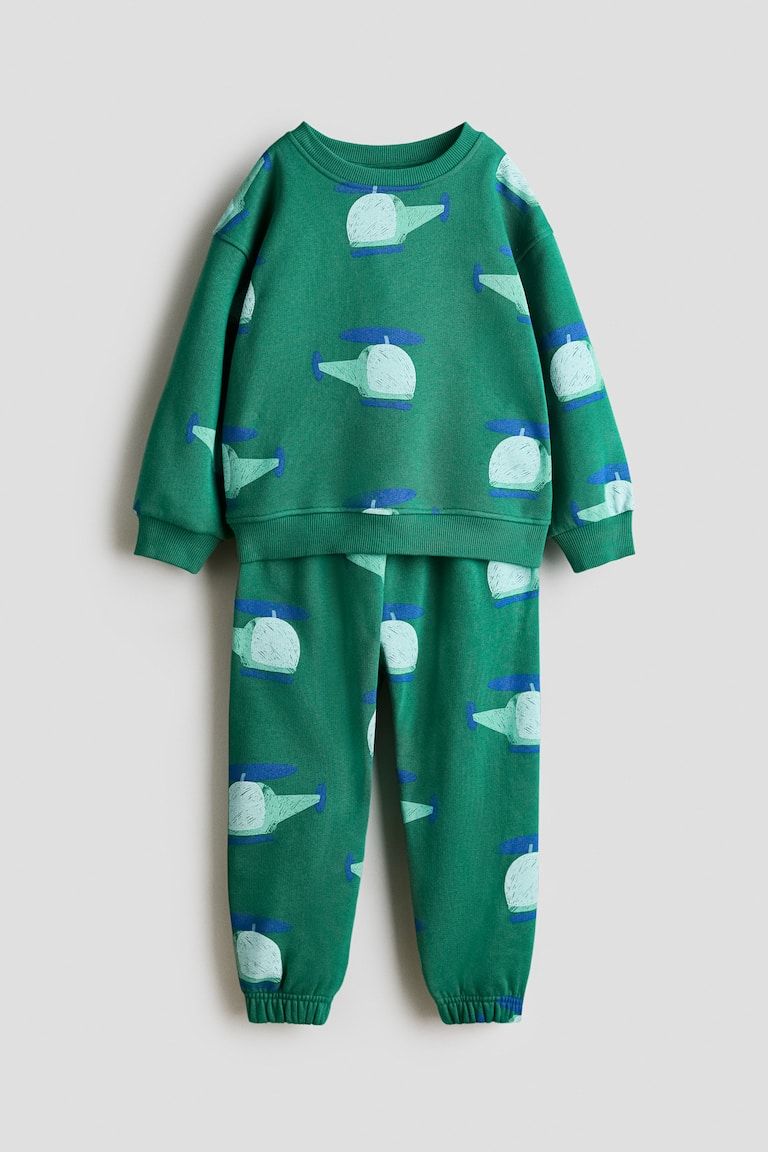 2-Piece Printed Sweatshirt and Joggers Set