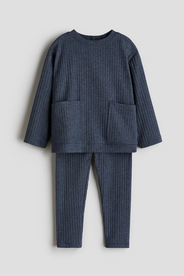 2-Piece Ribbed Cotton Set
