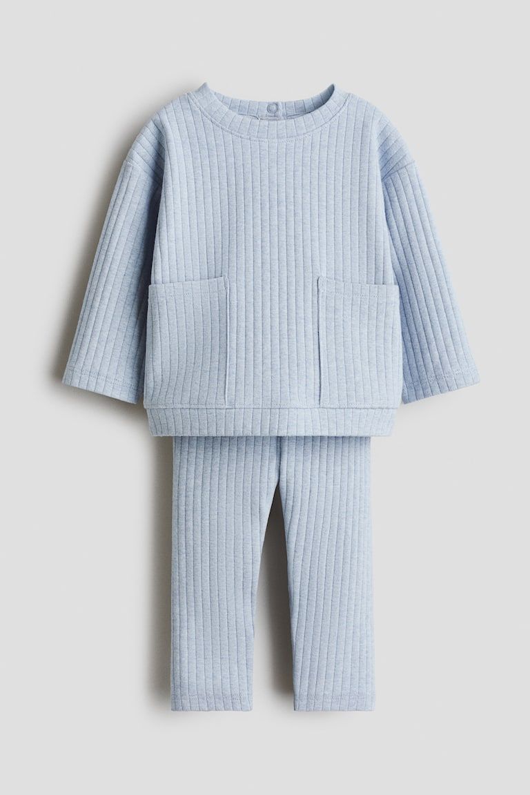 2-Piece Ribbed Cotton Set
