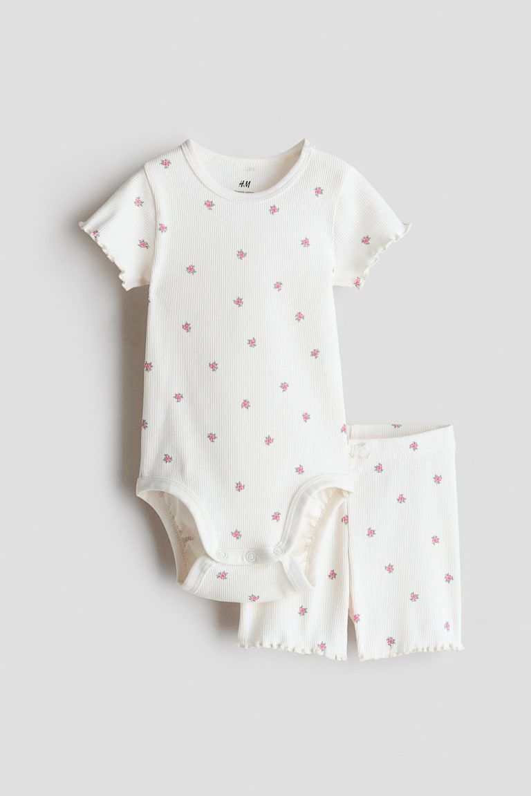 2-Piece Ribbed Cotton Set