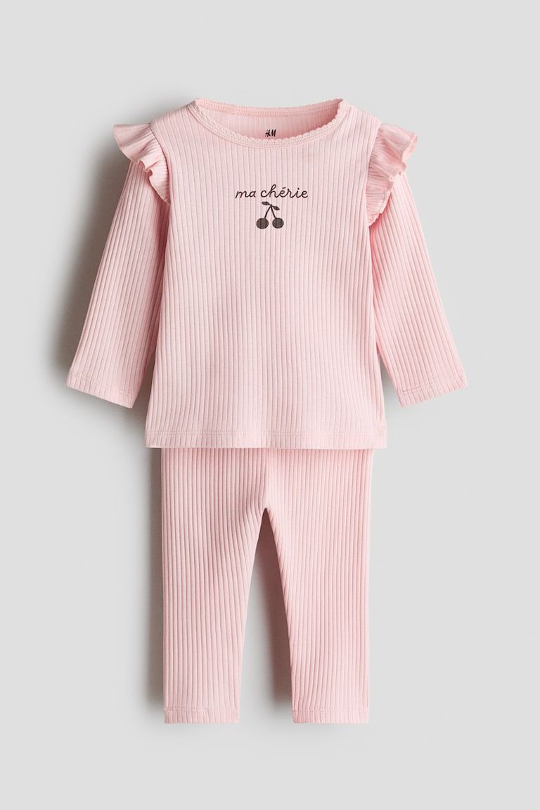 2-Piece Ribbed Cotton Set