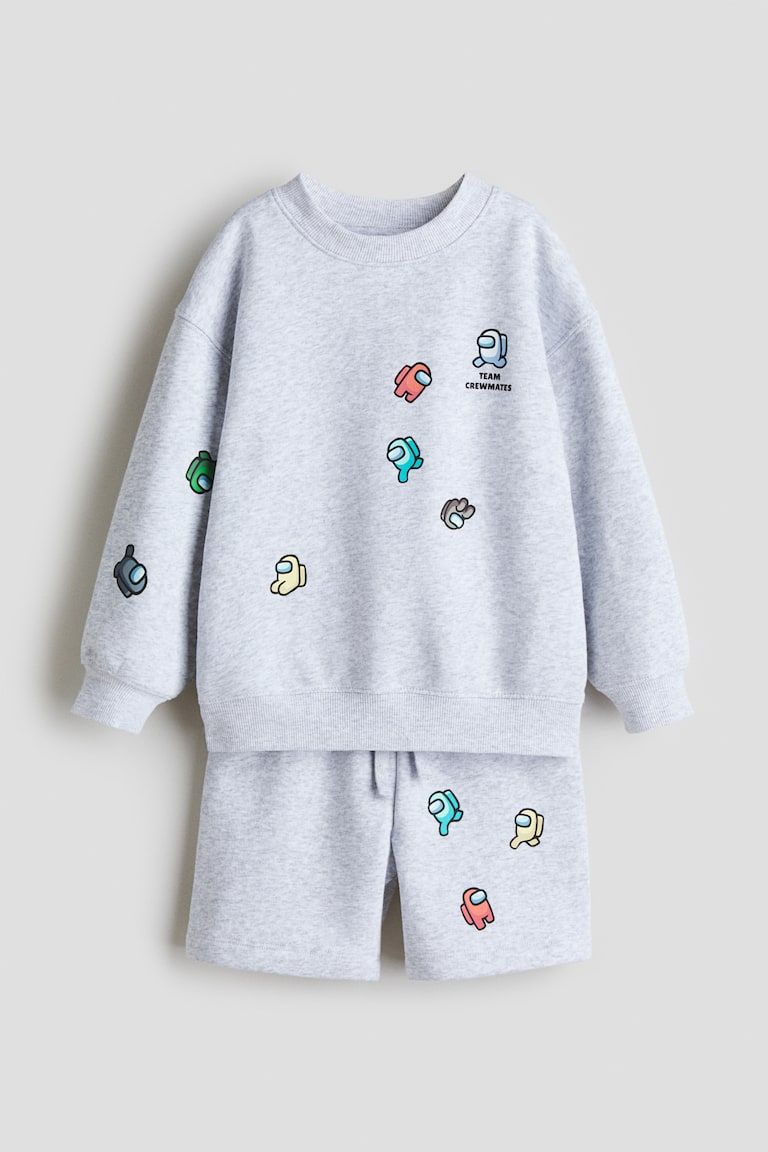2-Piece Sweatshirt and Shorts Set