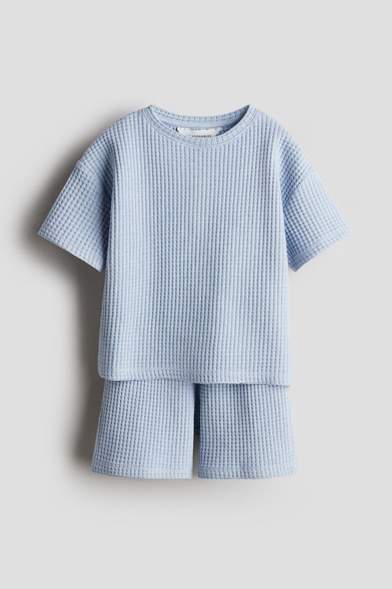2-Piece Waffled Jersey Set
