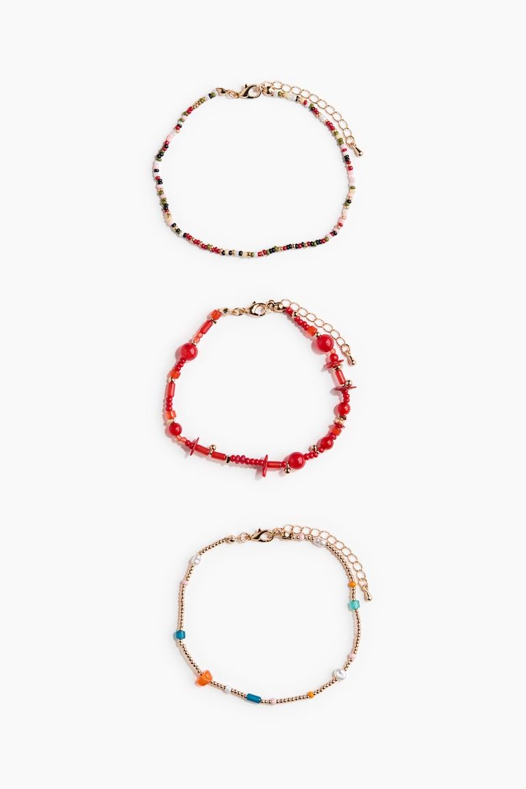 3-Pack Beaded Anklets