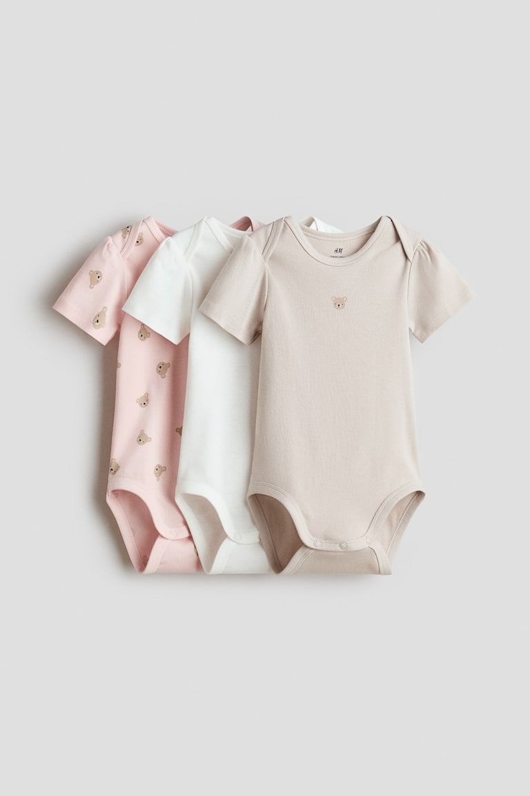 3-Pack Bodysuits with Lap Shoulders
