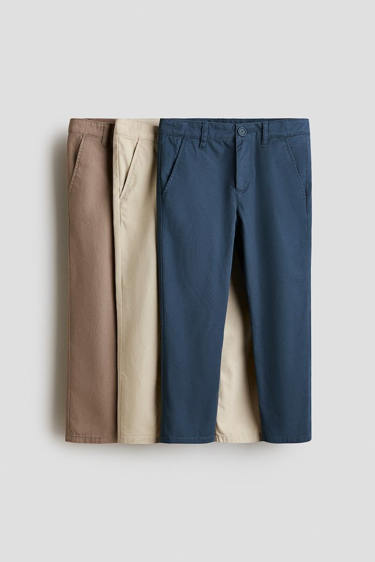 3-pack Cotton Twill Chinos