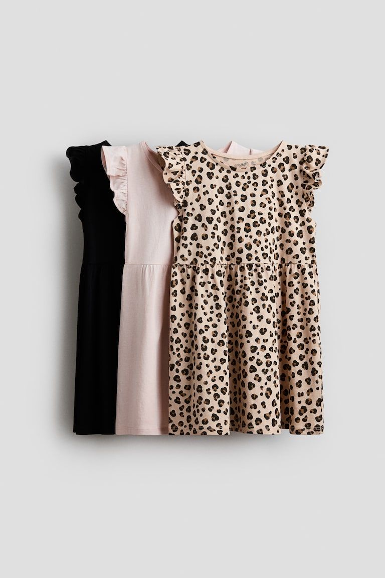 3-Pack Flutter-Sleeved Dresses