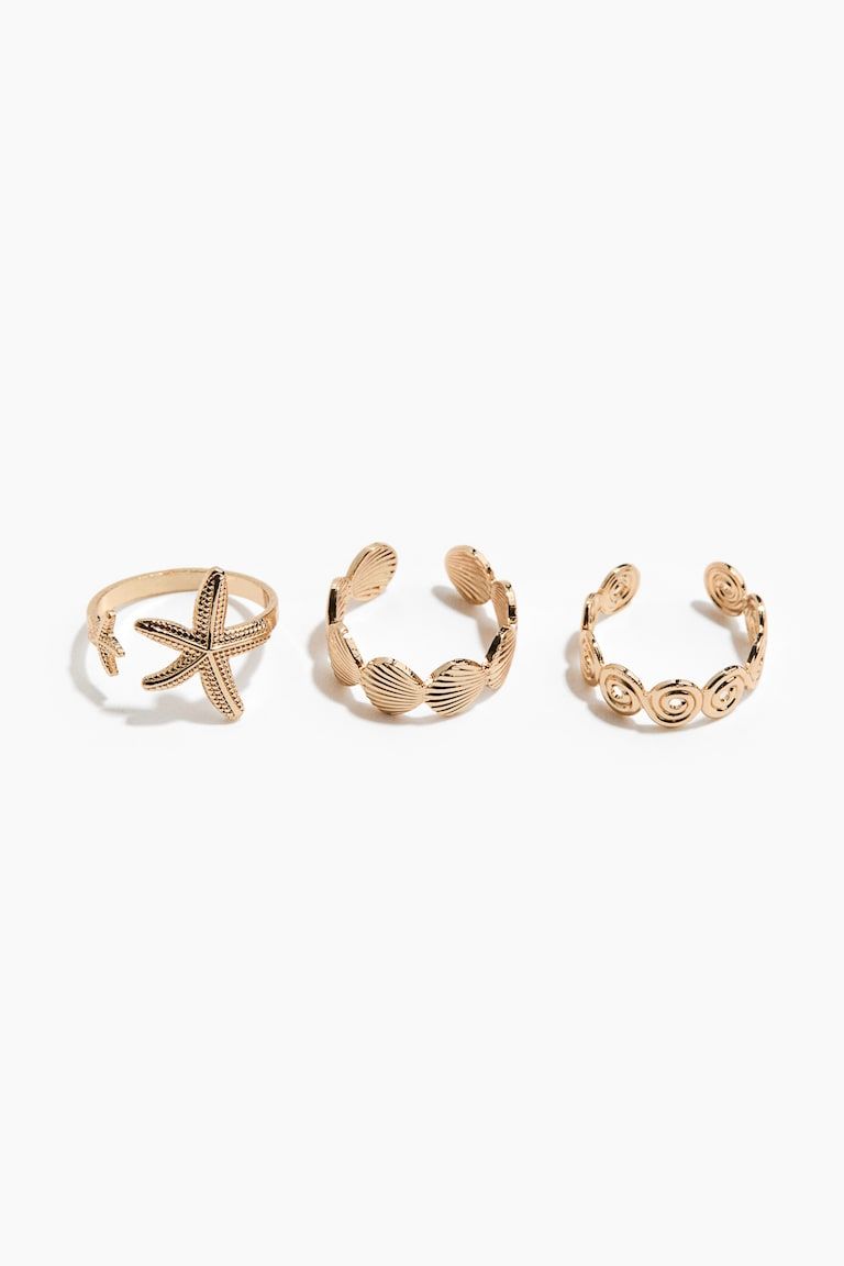 3-Pack Marine-Themed Toe Rings