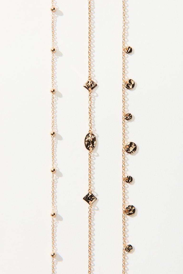 3-Pack Metal Anklets