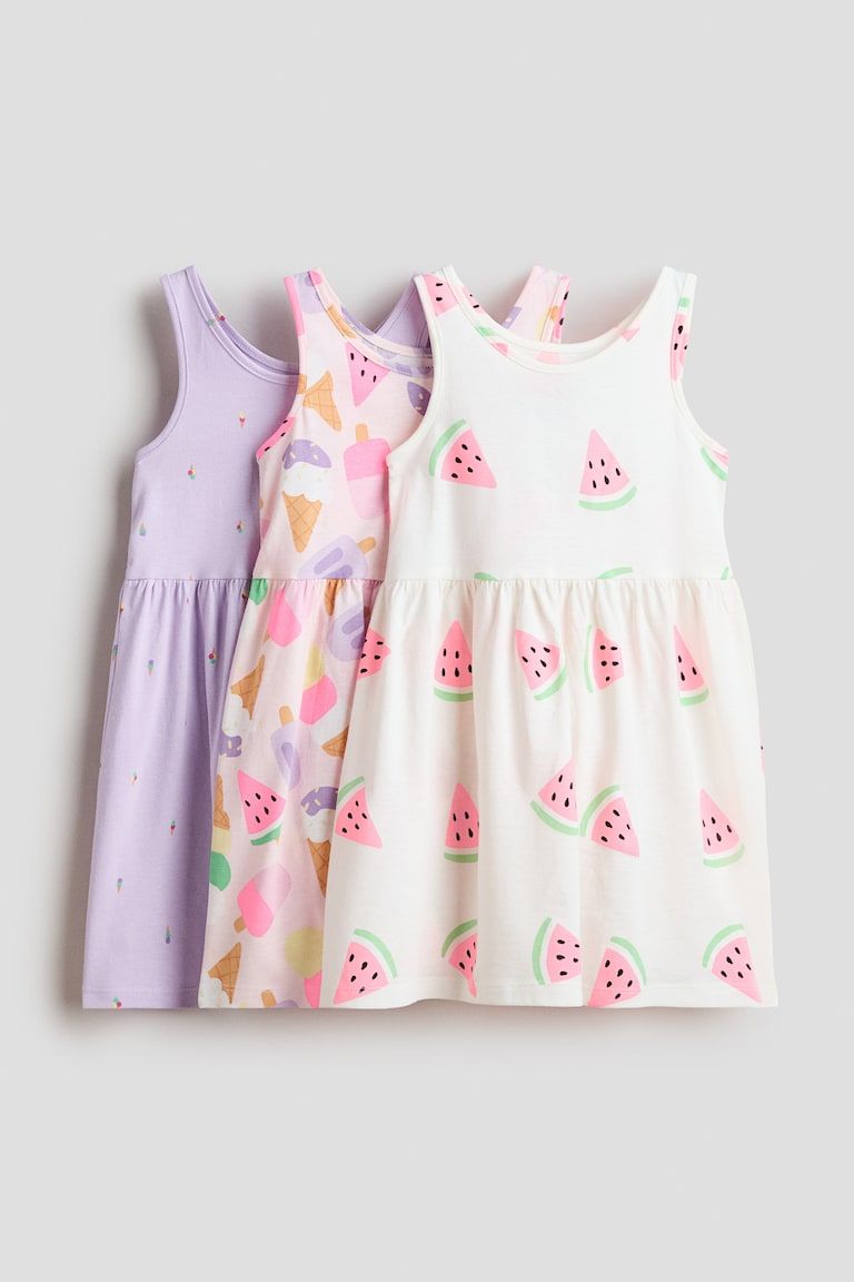 3-pack Printed Cotton Dresses