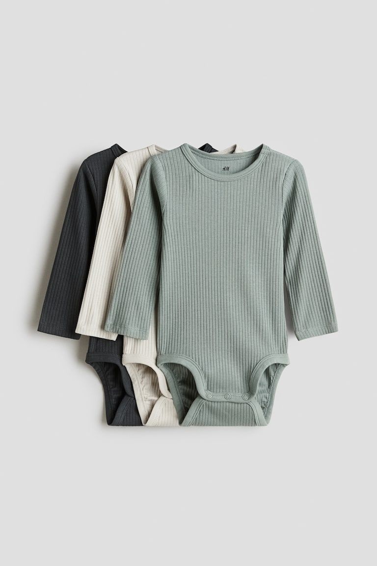 3-Pack Ribbed Bodysuits