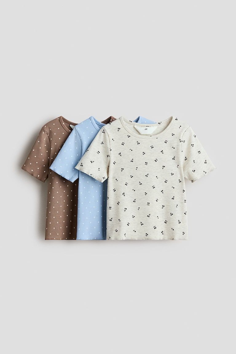 3-Pack Ribbed Cotton Tops