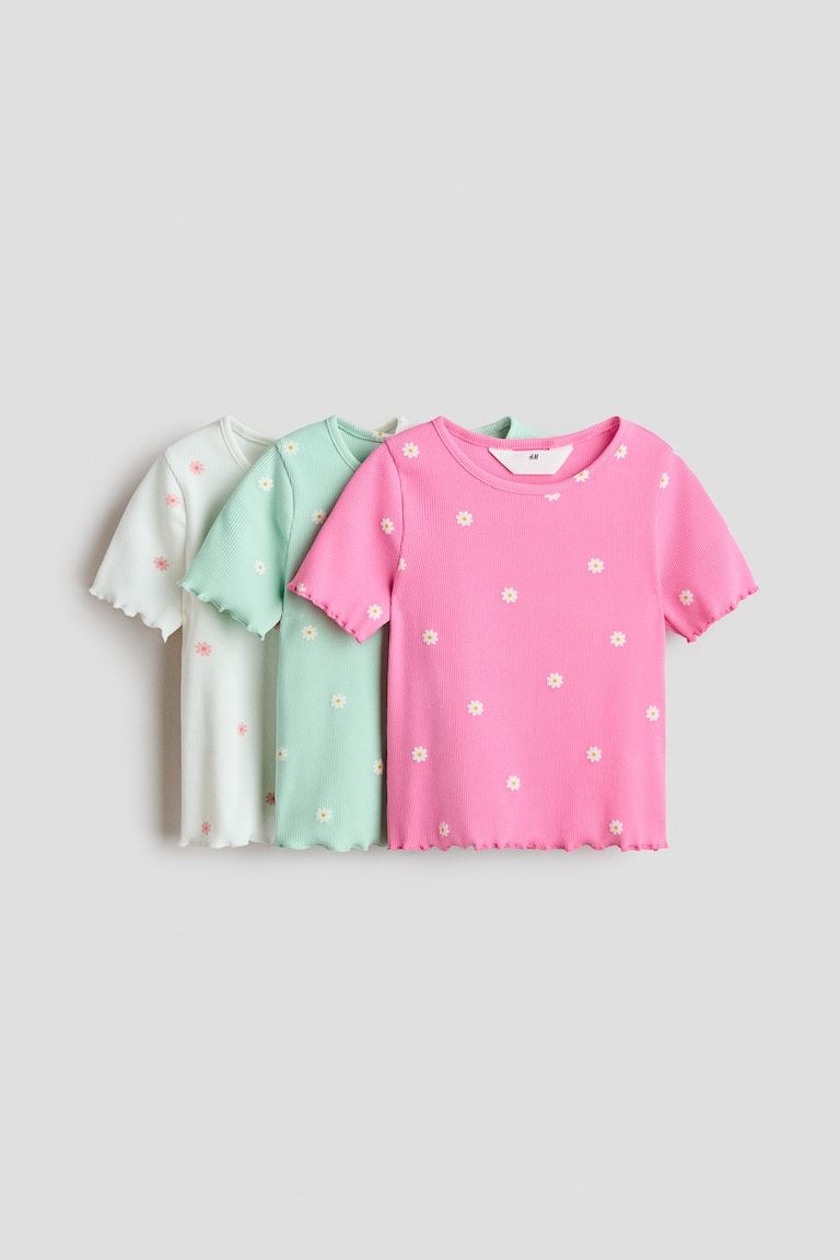 3-Pack Ribbed Cotton Tops