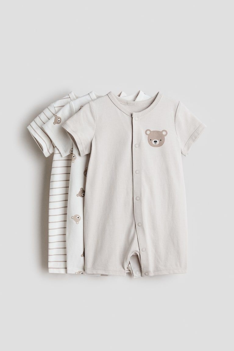 3-Pack Short Pajama Jumpsuits