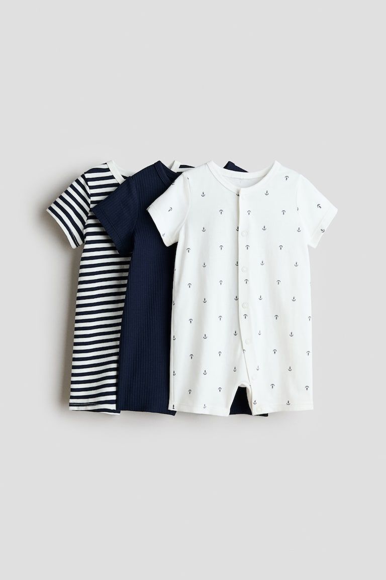 3-Pack Short Pajama Jumpsuits