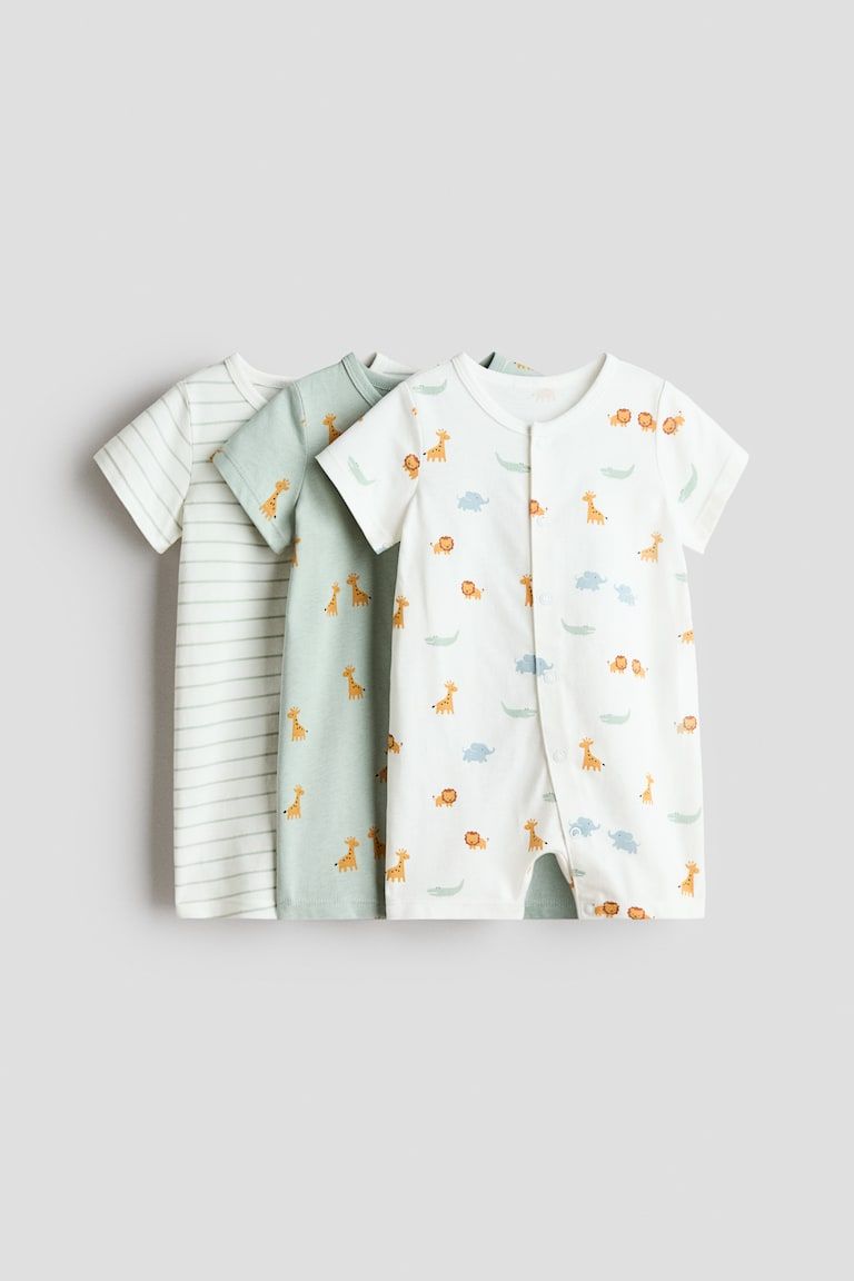 3-Pack Short Pajama Jumpsuits