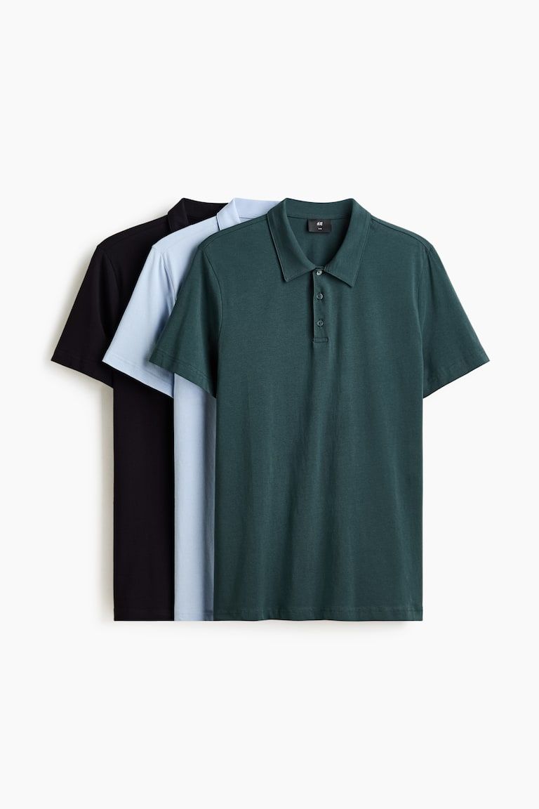 3-Pack Slim-Fit Polo Shirts