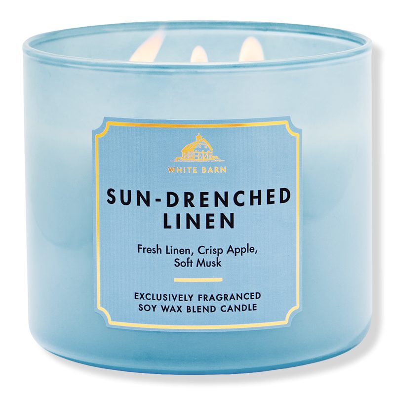 3-Wick Scented Candle - Sun-Drenched Linen