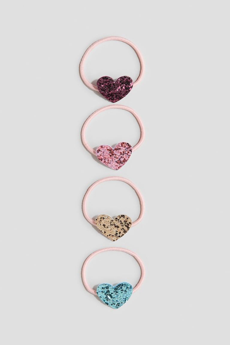 4-Pack Appliquéd Hair Elastics