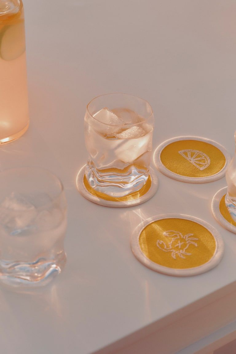 4-Pack Coasters with Embroidered Motif