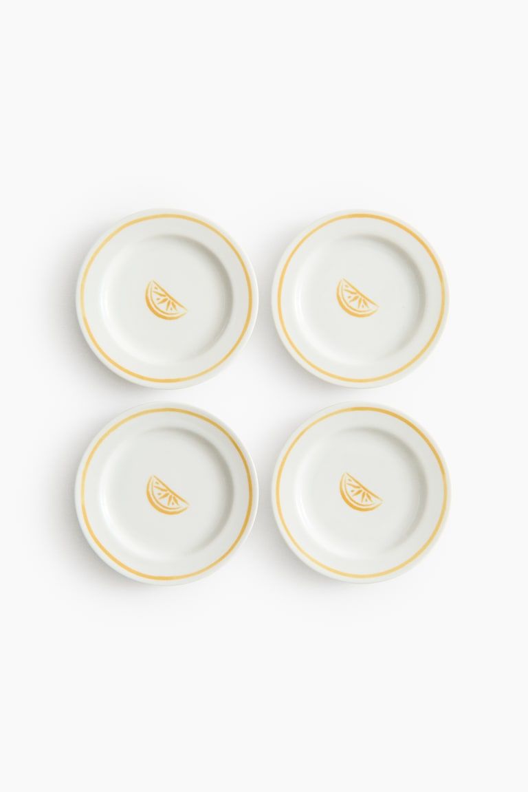 4-Pack Small Porcelain Plates