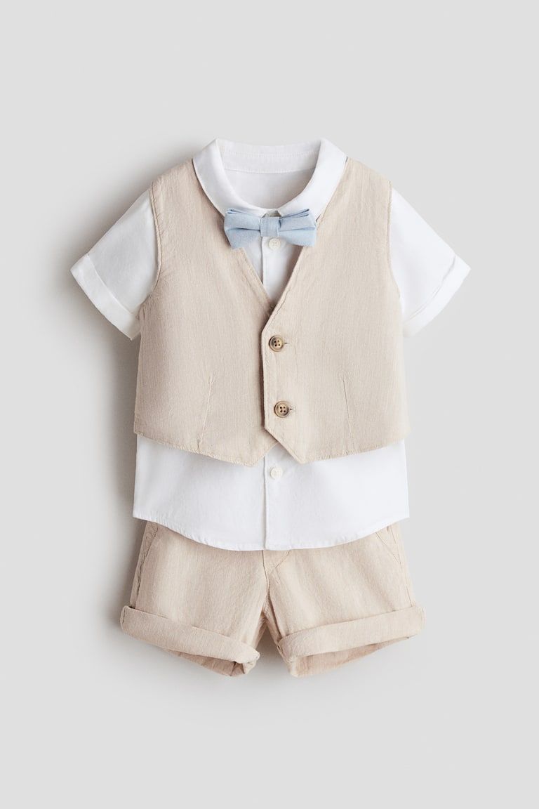 4-Piece Linen-Blend Dressy Set