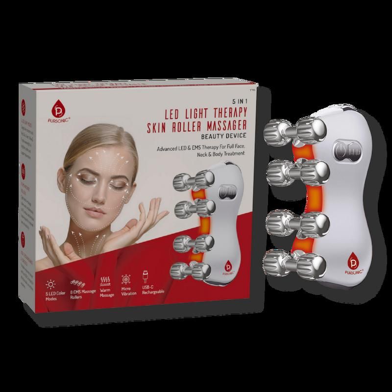 5-in-1 LED Light Therapy Skin Roller Massager