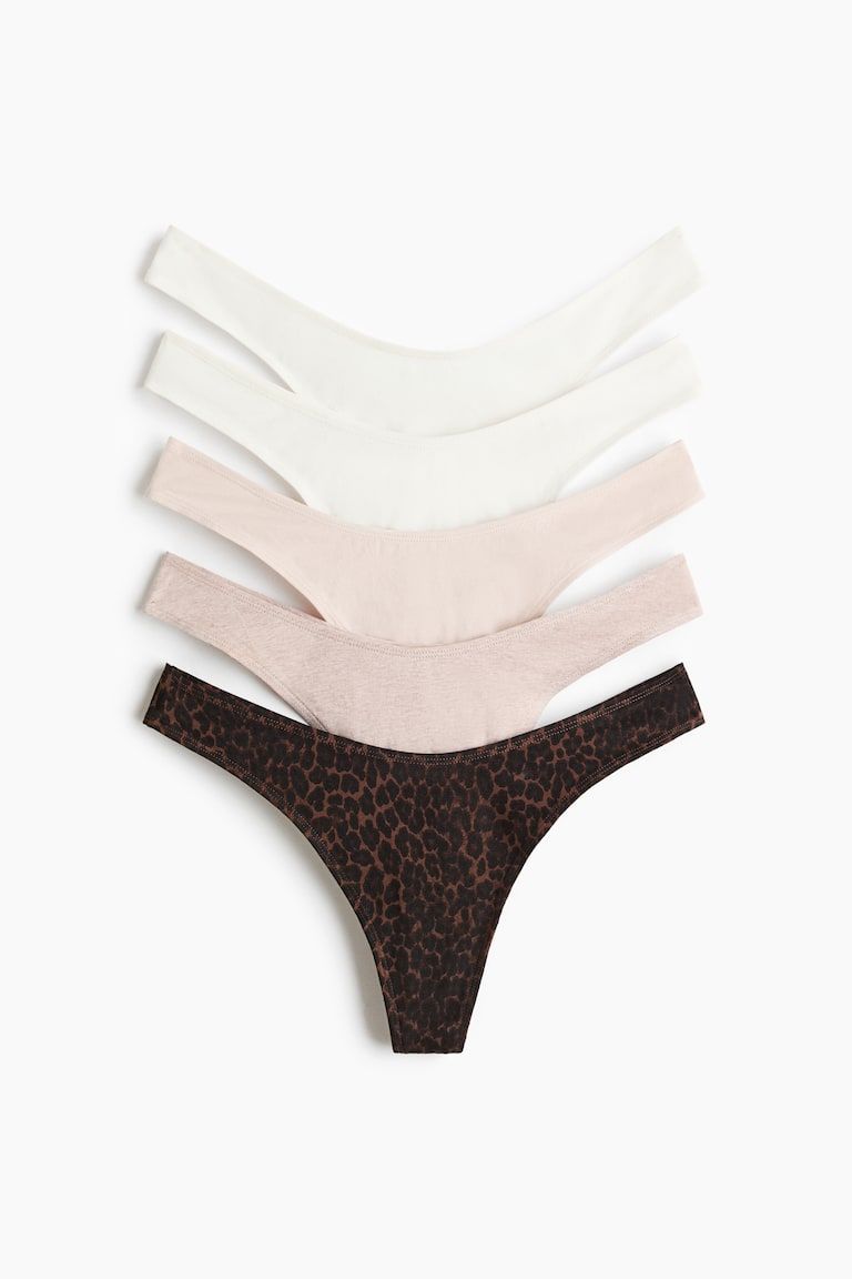 5-Pack Cotton Thong Briefs