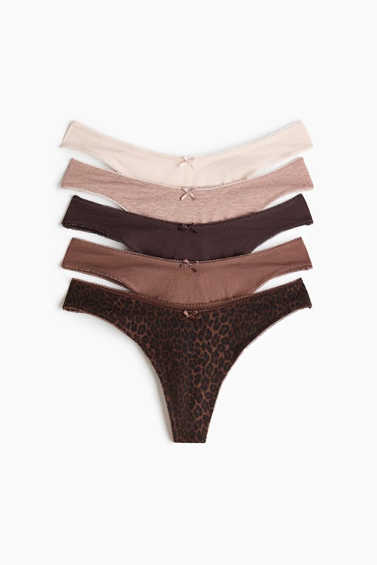 5-Pack Cotton Thong Briefs