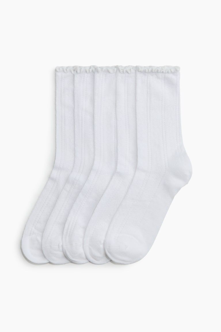 5-Pack Pointelle-Knit Socks