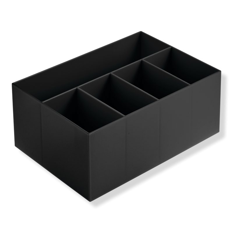5-Section Divided Vanity Organizer for Cosmetic Storage - Black