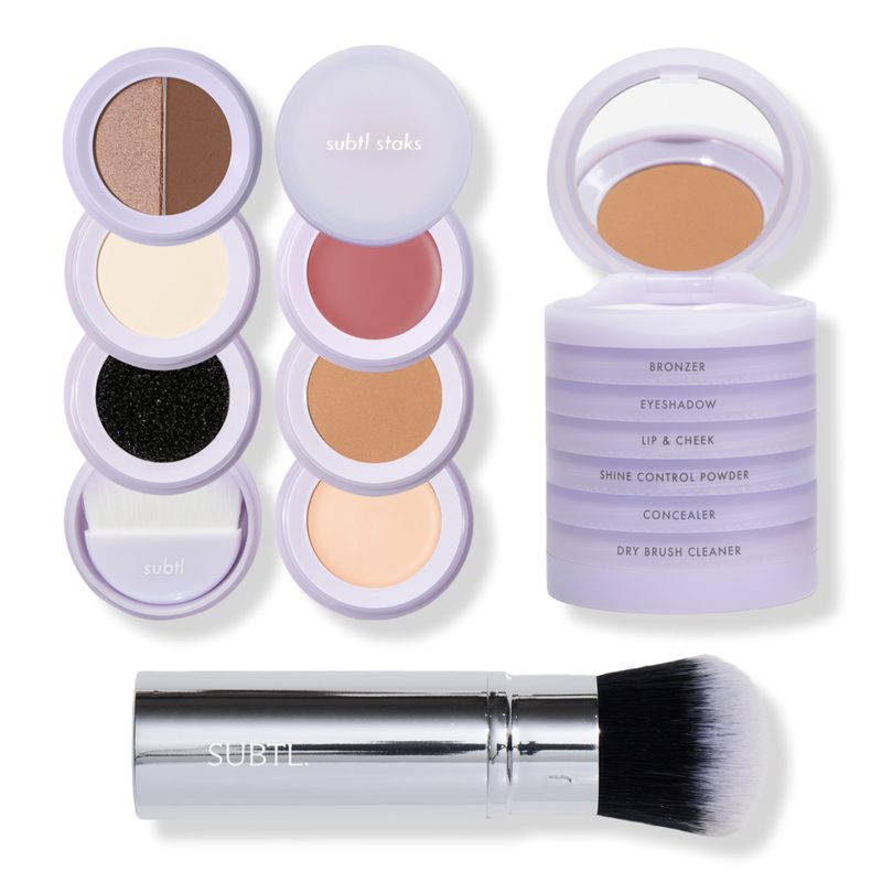 6-in-1 Full Face Makeup Stack with Retractable Face Brush - 002C
