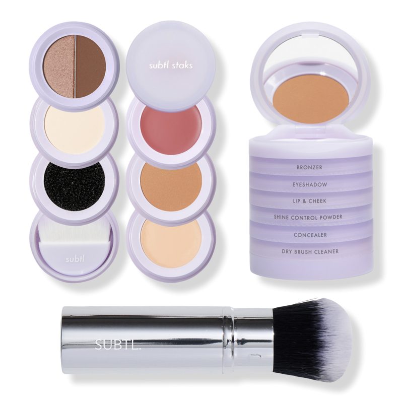 6-in-1 Full Face Makeup Stack with Retractable Face Brush - 003N