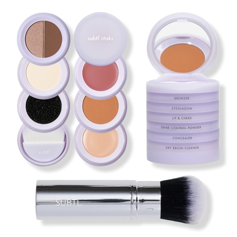 6-in-1 Full Face Makeup Stack with Retractable Face Brush - 009C