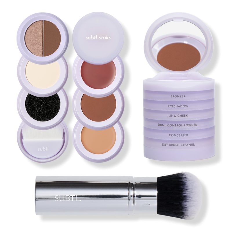 6-in-1 Full Face Makeup Stack with Retractable Face Brush - 014N