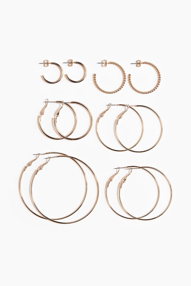 6 Pairs Hoop Earrings