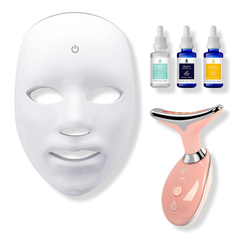 7-in-1 LED Face Mask + Sculpting Wand + Anti-Aging Serum Set