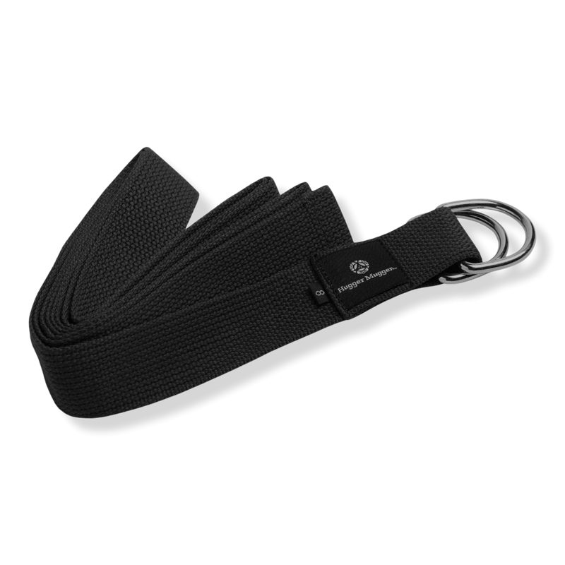 8' Cotton Yoga Strap w/ D-Ring - Black