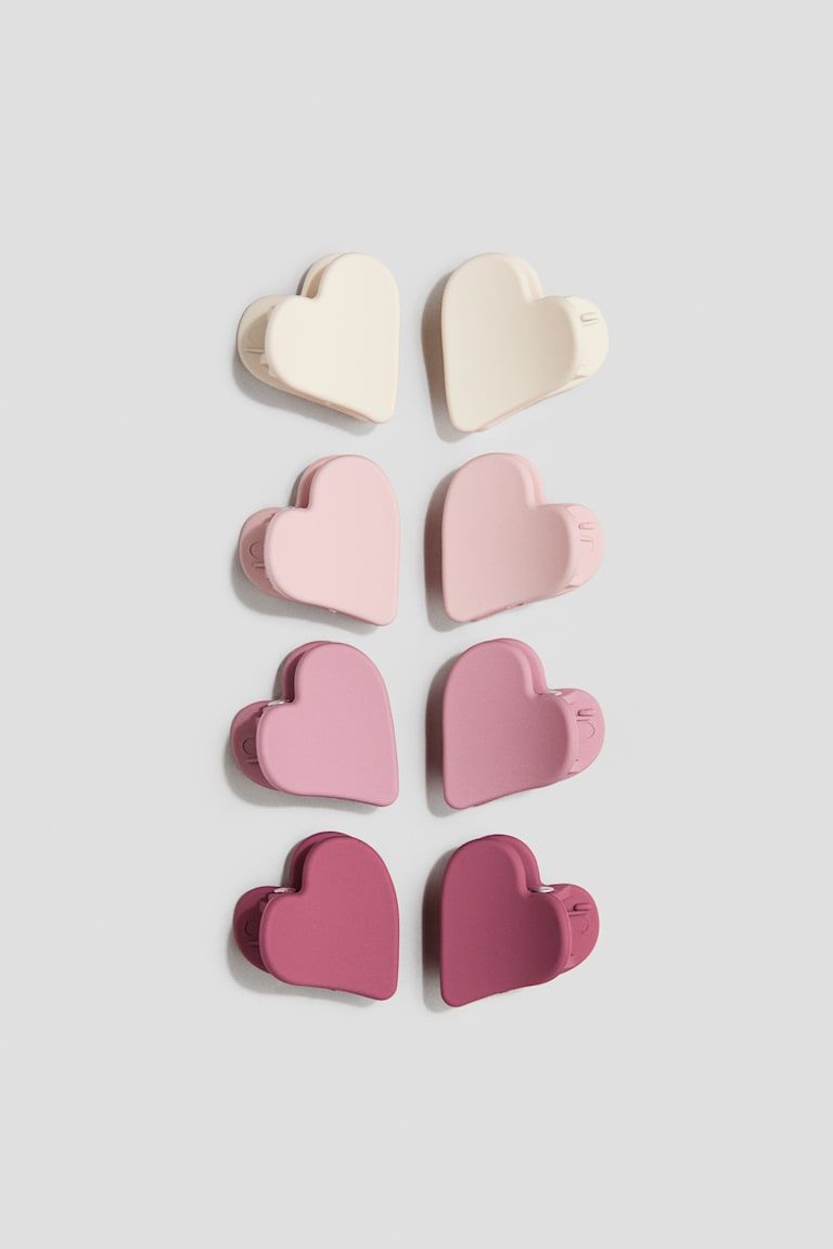 8-Pack Heart-Shaped Hair Claws
