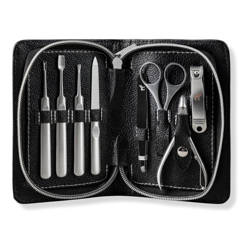8-Piece Stainless Steel Manicure Set With Leather Case