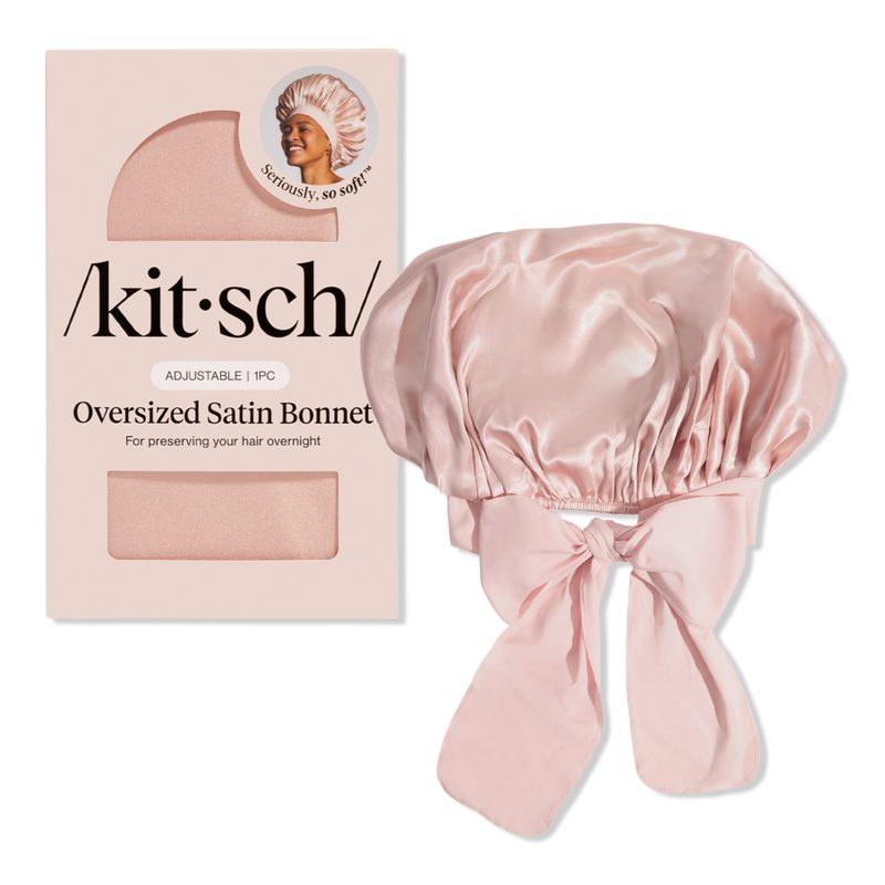 Adjustable Oversized Satin Bonnet - Blush