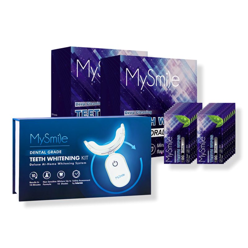 Advanced Teeth Whitening Kit With Teeth Wipes Double Pack - 28 LED Light Kit With Wipes