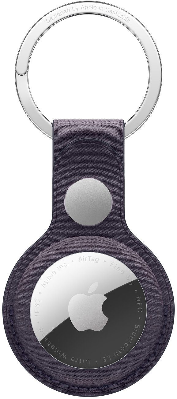Apple FineWoven keyring for AirTag midnight purple