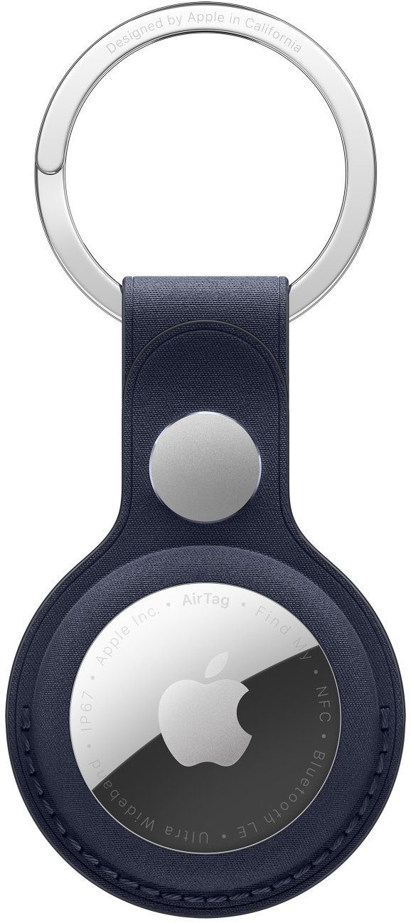 Apple FineWoven keyring for AirTag navy blue