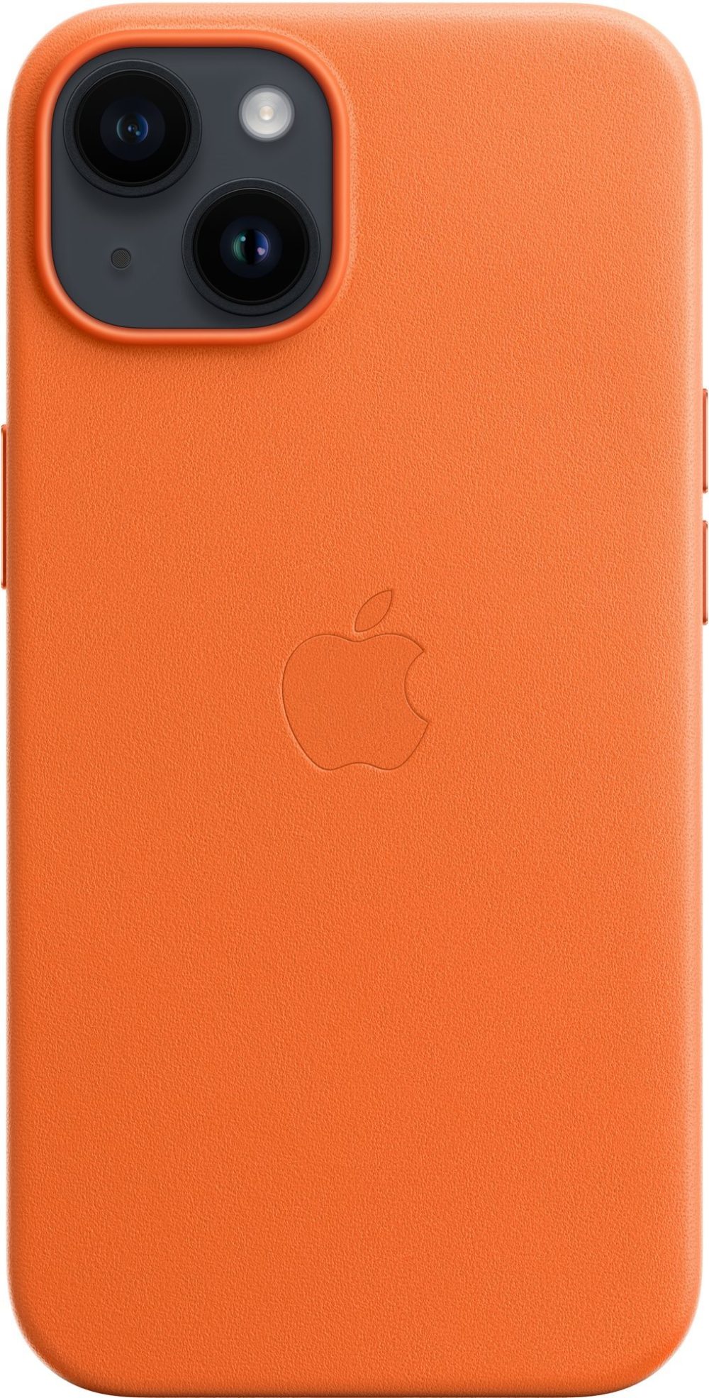 Apple iPhone 14 Leather cover with MagSafe orange